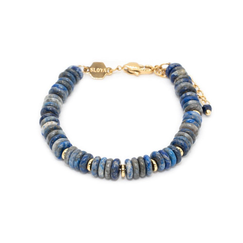Sloya - Bracelet Blima en pierres Lapis-lazuli - Bijoux Acier Femme