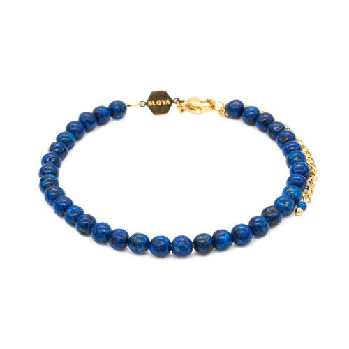 Sloya - Bracelet Femme Sloya  Serena en pierres  Lapis-lazuli - Bijoux Acier Femme