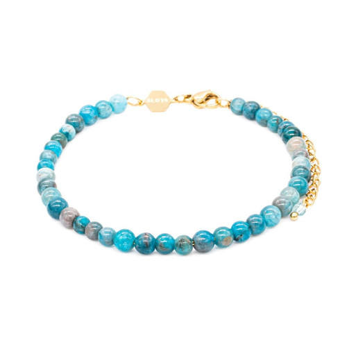 Sloya - Bracelet Femme Sloya  Serena en pierres Apatite - Bracelet Bleu