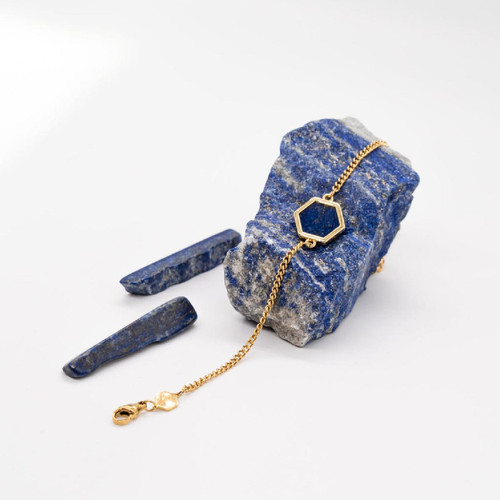 Bracelet Femme Sloya Hexalia en pierres  Lapis-lazuli