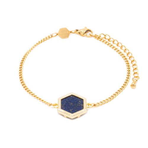 Sloya - Bracelet Femme Sloya Hexalia en pierres  Lapis-lazuli - Bracelet Bleu