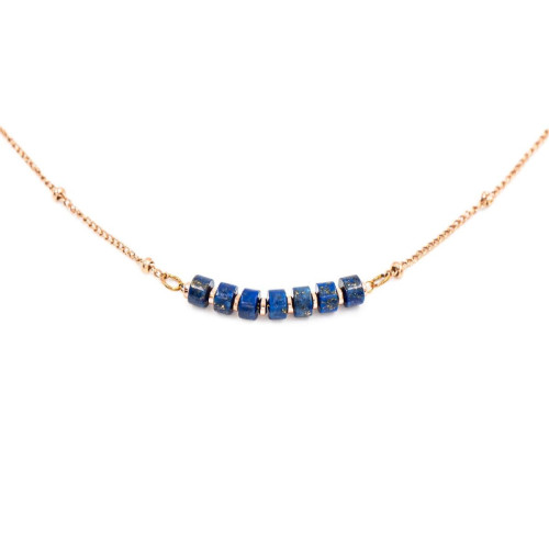Sloya - Collier Femme Sloya  Piana en pierres  Lapis-lazuli - Collier Bleu avec Pendentif