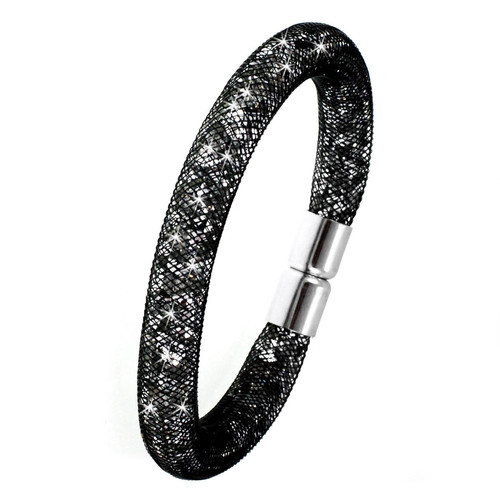 So Charm Bijoux - Bracelet noir tube strass par SoCharm - Bijoux Noirs