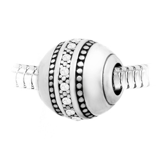 So Charm Bijoux - Charm perle orné de cristaux de Bohème et acier par SC Crystal - Charms en Promo