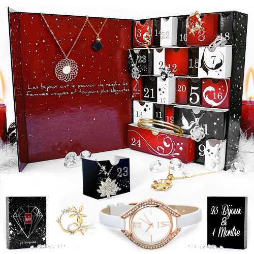 So Charm Bijoux - Calendrier de l'avent Femme So Charm - Calendrier 23 bijoux+1 montre - Bijoux Femme - Cadeau de Noel