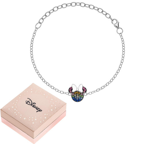 Disney - Bracelet Disney en argent 925 orné de Cristaux scintillants -  Minnie - Bracelets enfant