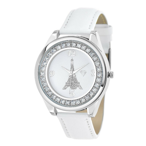 So Charm Montres - Montre femme MF458-BLANC - Bracelet en Cuir Blanc - So charm montres femme