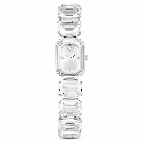 Swarovski Montres - Montre Femme Swarovski Jewelry Watch 5621173 - Bracelet Acier Blanc - Montre Femme Rectangulaire
