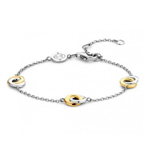 Bracelet Ti Sento 2925SY - argent et anneaux entrelacés bicolores Femme