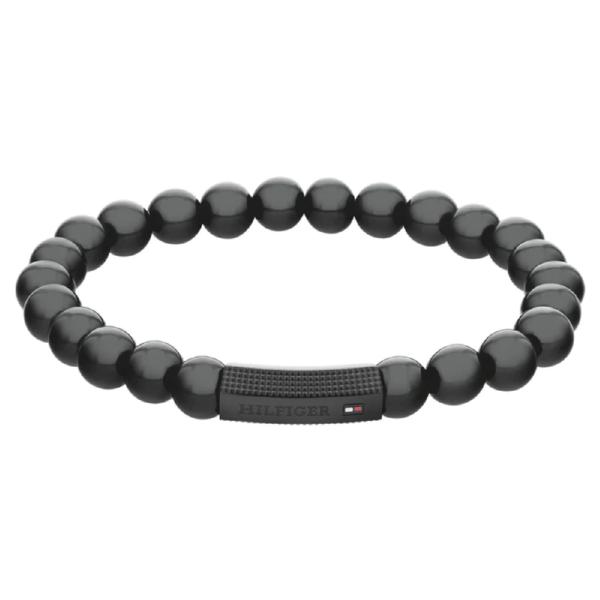 Bracelet Homme Tommy Hilfiger Beads - 2790581 Acier Noir Ajustable Circonference Interieure :  180Mm