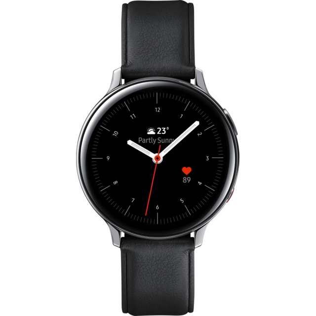 Samsung - Galaxy Watch Active 2 - 4G - 44 mm - Alu Argent - Bracelet Noir - Montre Bracelet Cuir