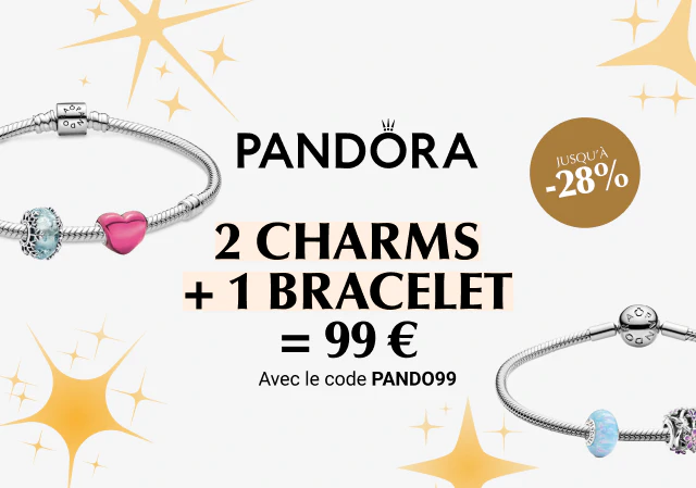 Offre Pandora : 1 bracelet + 2 charms à 99€ !
