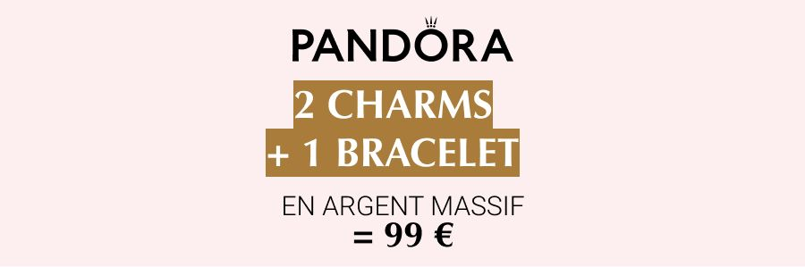 Offre Pandora : 1 bracelet + 2 charms à 99€ !