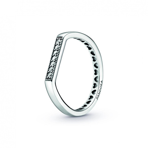 Pandora - Bague Empilable Barre Signature Pandora - Promos montre et bijoux pas cher