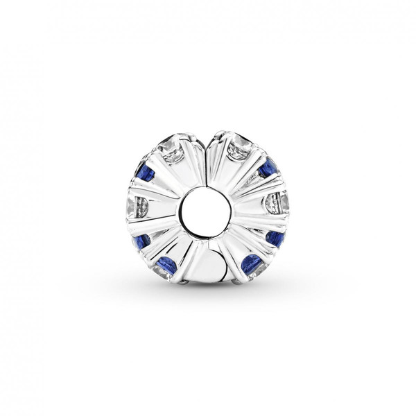 Charm Clip Scintillant Incolore & Bleu Pandora Timeless