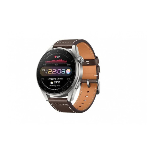 Huawei - Watch 3 Pro Classic - 4G - Bracelet Cuir Marron - Montre Femme Marron