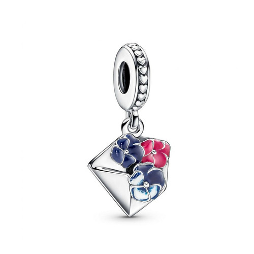 Pandora - Charm pendant Pandora Moments enveloppe & lettre d'amour - Bijoux Bleu