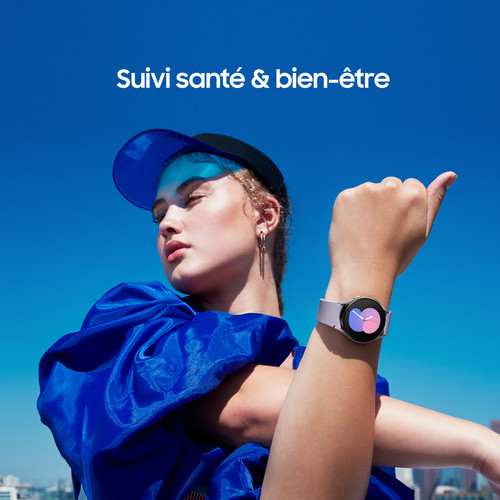 Montre Connectée  Mixte Galaxy Watch5 - Bracelet Silicone Argenté