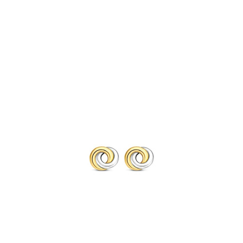 Boucles d'Oreilles Ti Sento 7784SY - puces argent anneaux entrelacés bicolores