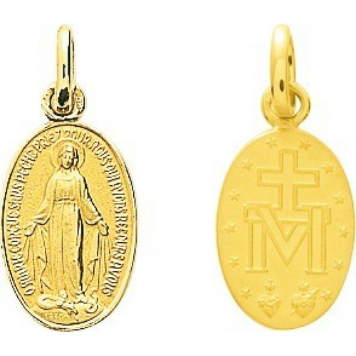 Stella - Pendentif Medaille vierge Or 375/1000 jaune (9K) - Collier et Pendentif