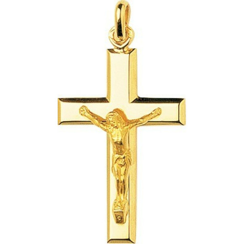 Stella - Pendentif Croix Christ or 750/1000 jaune  (18K) - Collier et Pendentif