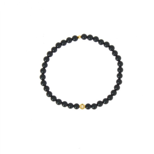 Bracelet Les Interchangeables A59802   - Perle Serti Fleur Noir Femme