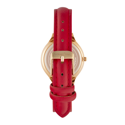 Montre Femme Andreas Osten AOS18069 - Bracelet Cuir Rouge