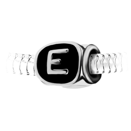 Charm perle lettre E en acier par SC Crystal BEA0269-E