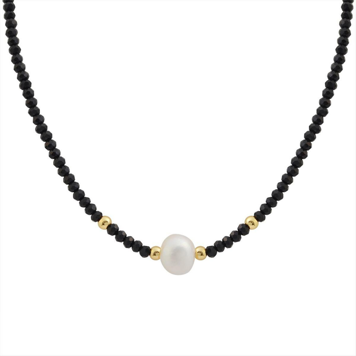 collier et pendentif femme edforce 534-0113-n - perle noir