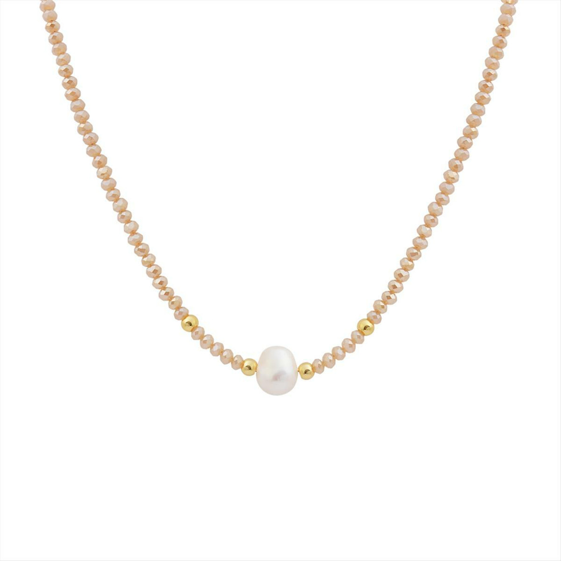 collier et pendentif femme edforce 534-0116-n - perle doré