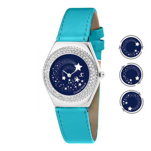 So Charm Montres - Montre femme  So Charm MF316-ETOILE-BLEU - Bracelet Cuir Bleu - Promo montre et bijoux 40 50