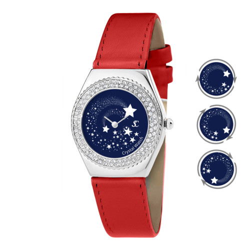 So Charm Montres - Montre femme  So Charm MF316-ETOILE-ROUGE - Bracelet Cuir Rouge  - French Days