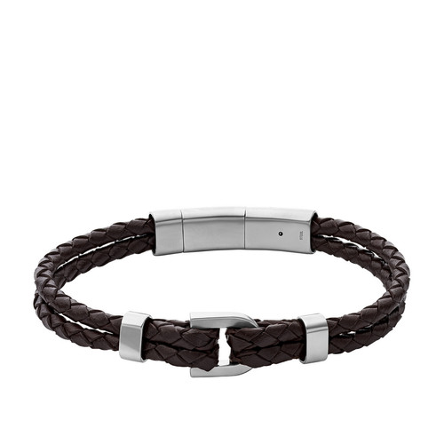 Fossil Bijoux - Bracelet Homme JF04203040 en cuir marron - Bracelets
