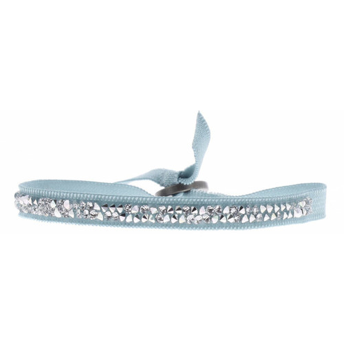 Bracelet Les Interchangeables A24953 - Bracelet Tissu Bleu Cristaux de haute qualité Femme