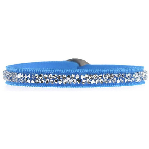 Bracelet Les Interchangeables A24960 - Bracelet Tissu Turquoise Cristaux de haute qualité Femme
