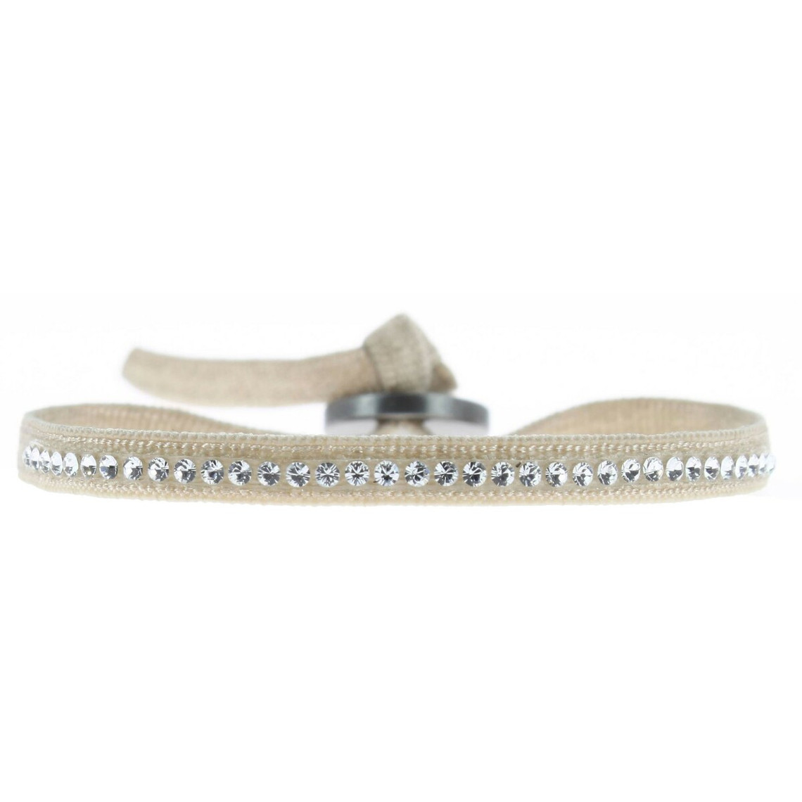 Bracelet Les Interchangeables A31424 - Bracelet Tissu Beige Cristaux de haute qualité Femme