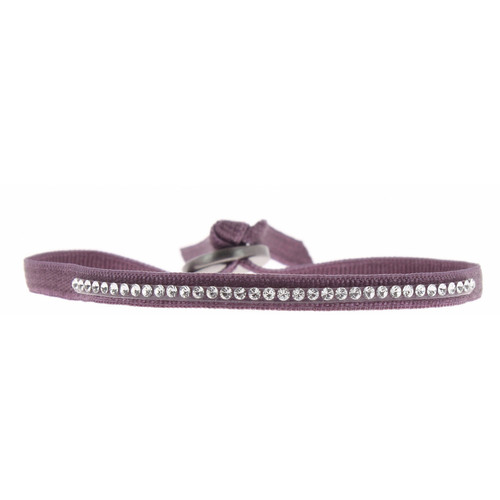 Bracelet Les Interchangeables A31695 - Bracelet Tissu Violet Cristaux de haute qualité Femme