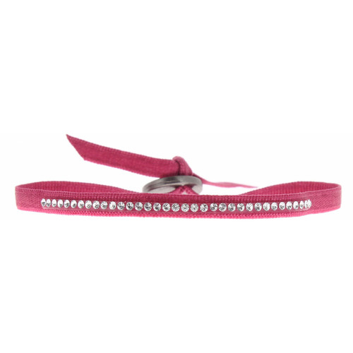 Bracelet Les Interchangeables A32798 - Bracelet Tissu Rouge Cristaux de haute qualité Femme