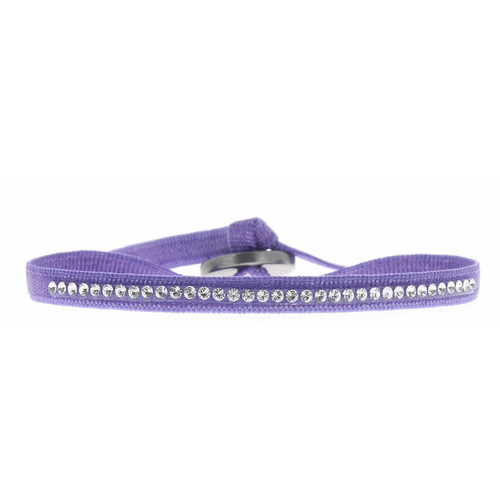 Bracelet Les Interchangeables A32886 - Bracelet Tissu Bleu Cristaux de haute qualité Femme