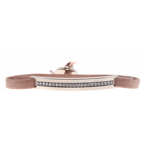 Bracelet Les Interchangeables A34783 - Bracelet Tissu Beige Cristaux de haute qualité Femme