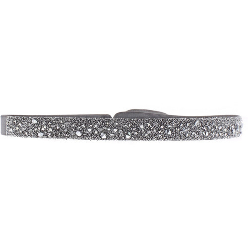 Bracelet Les Interchangeables A35898 - Bracelet Tissu Gris Cristaux de haute qualité Femme