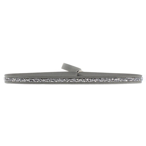 Bracelet Les Interchangeables A38319 - Bracelet Tissu Marron Cristaux de haute qualité Femme