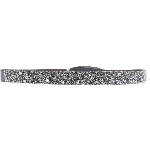 Bracelet Les Interchangeables A38544 - Bracelet Tissu Gris Cristaux de haute qualité Femme