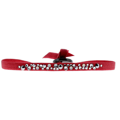 Bracelet Les Interchangeables A39354 - Bracelet Tissu Acier Rouge Femme