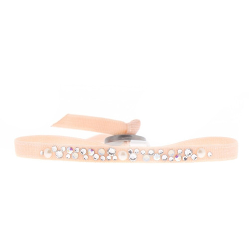 Bracelet Les Interchangeables A41162 - Bracelet Tissu Rose Cristaux de haute qualité Femme