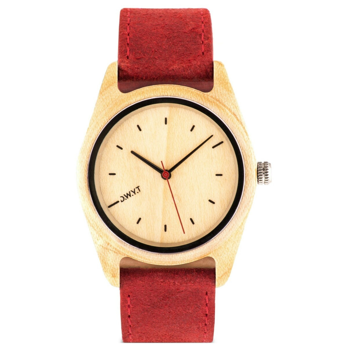 montre mixte d.w.y.t toundra dw-00102-1006 - bracelet cuir rouge