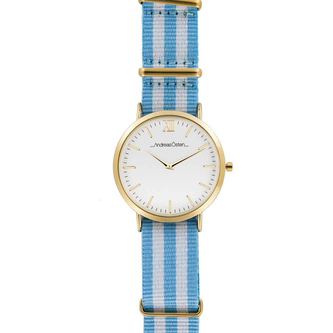 montre mixte andreas osten ao-39 - bracelet nylon bleu