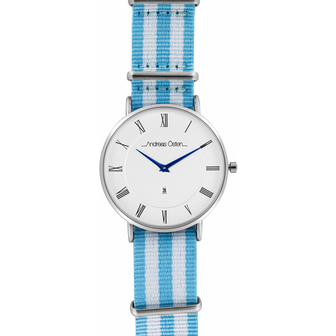 montre mixte andreas osten ao-83 - bracelet nylon bleu