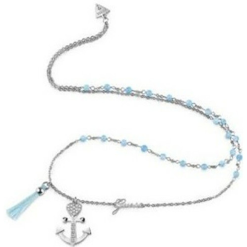 Collier et pendentif UBN85113 - Talisman Acier Bleu ciel Et pendentif Ancre Femme