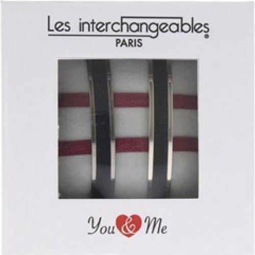 Coffret Les Interchangeables A47681 - Jonc Et Ruban You And Me Ornements Palladium / Cristal Femme